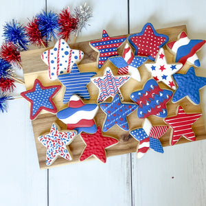 Stars & Stripes Cookie Decorating Class + Cookie Cutters + Decorating Kit